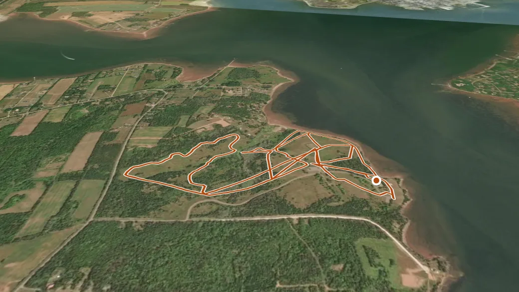 3-D terrain view of Skmaqn - Port-la-Joye - Fort Amherst Trails