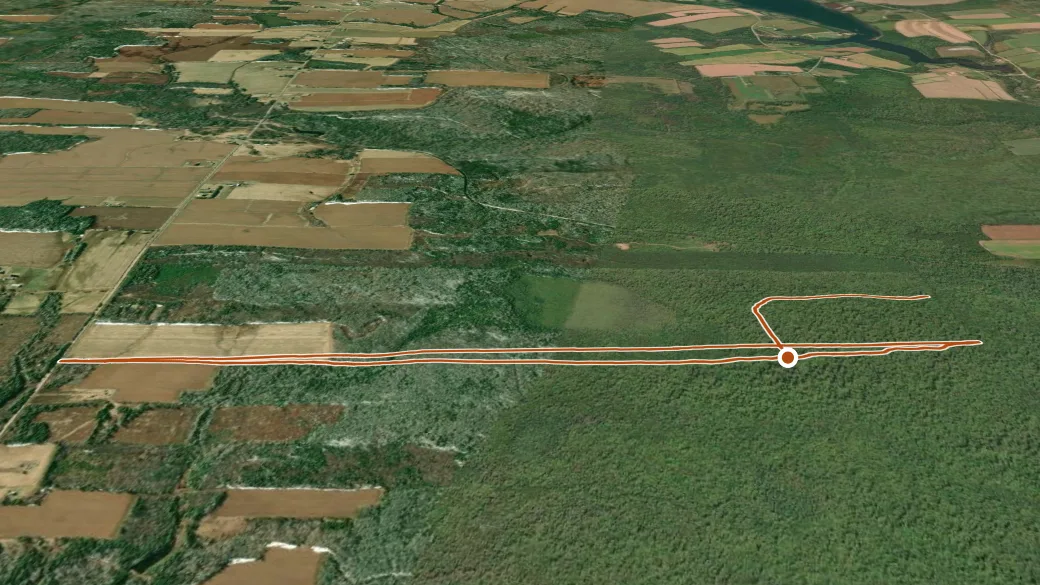 3-D terrain view of Townshend Woodlot Trail