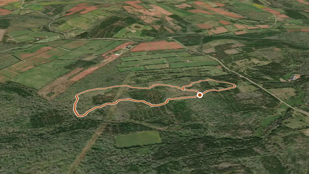 3-D terrain view of Brookvale Demonstration Woodlot Trail