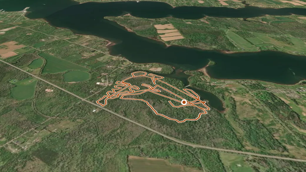 3-D terrain view of Brudenell Trails