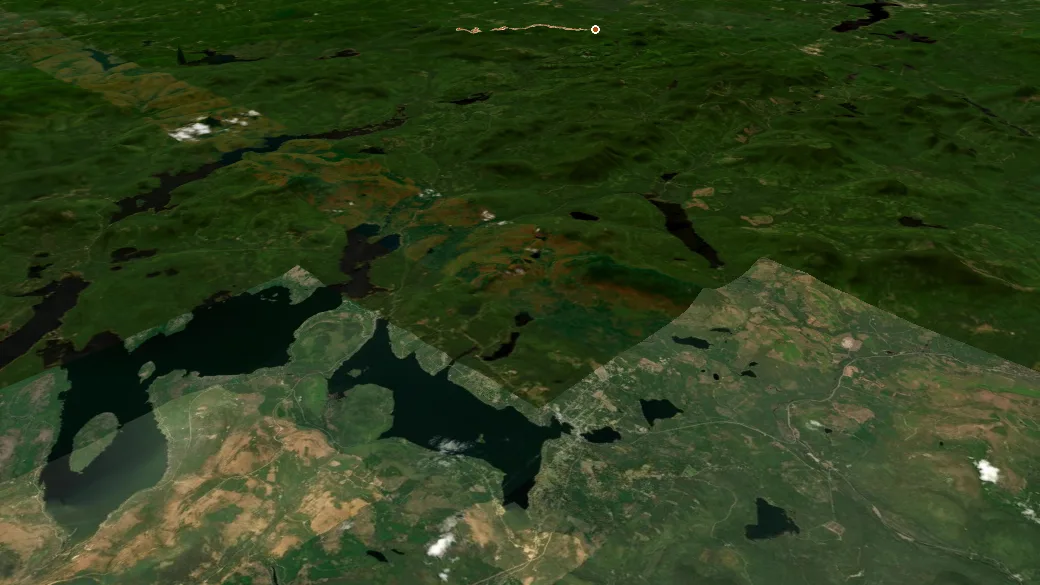 3-D terrain view of Sentier Frontalier SF1