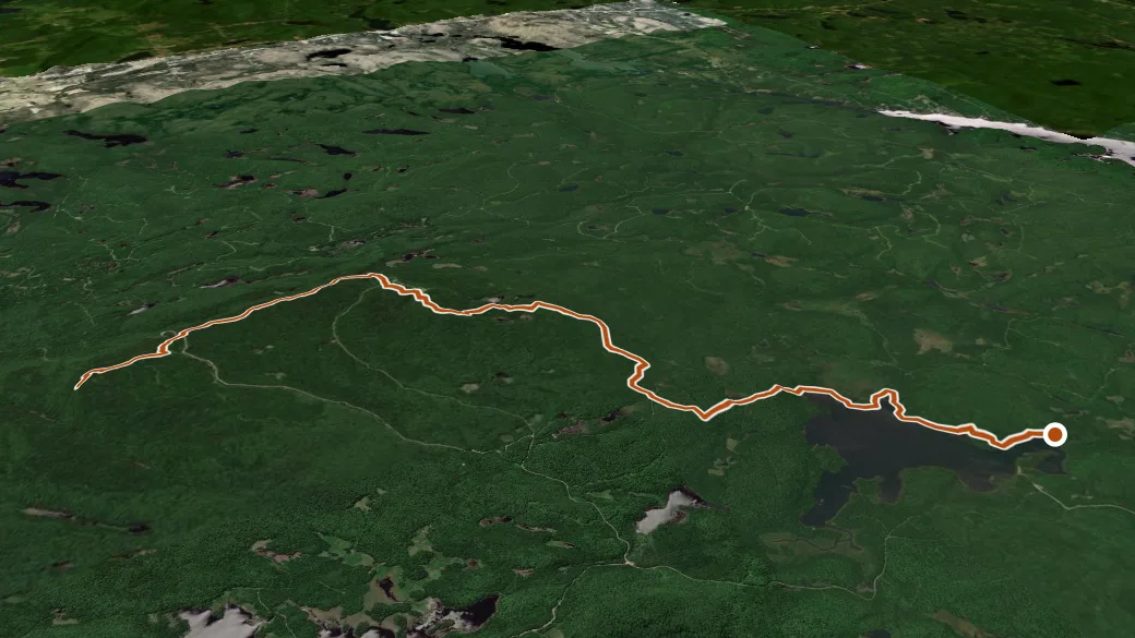 3-D terrain view of Sentier des Sommets