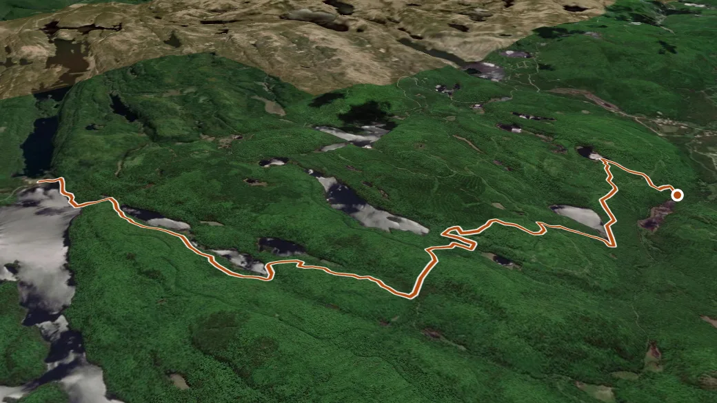 3-D terrain view of Sentier Vianney-Guillemette