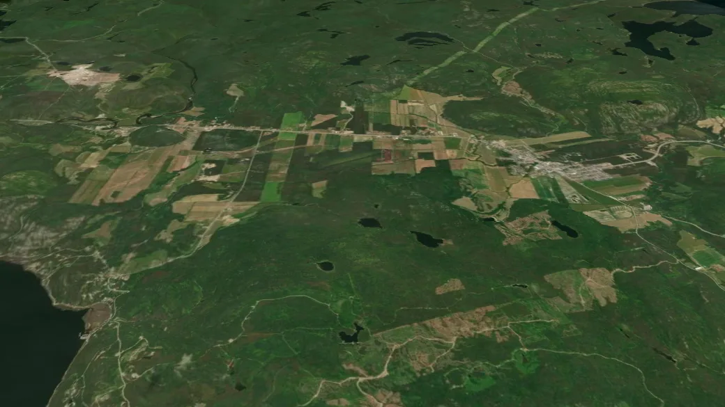 3-D terrain view of Sentier de l'Orignac Centre