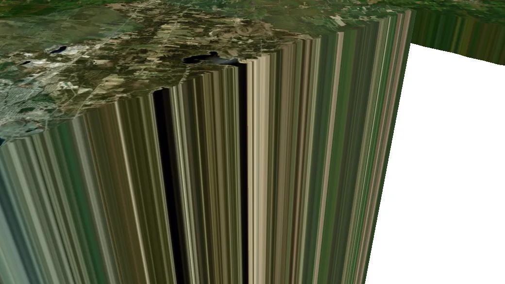 3-D terrain view of Dos D'Orignal