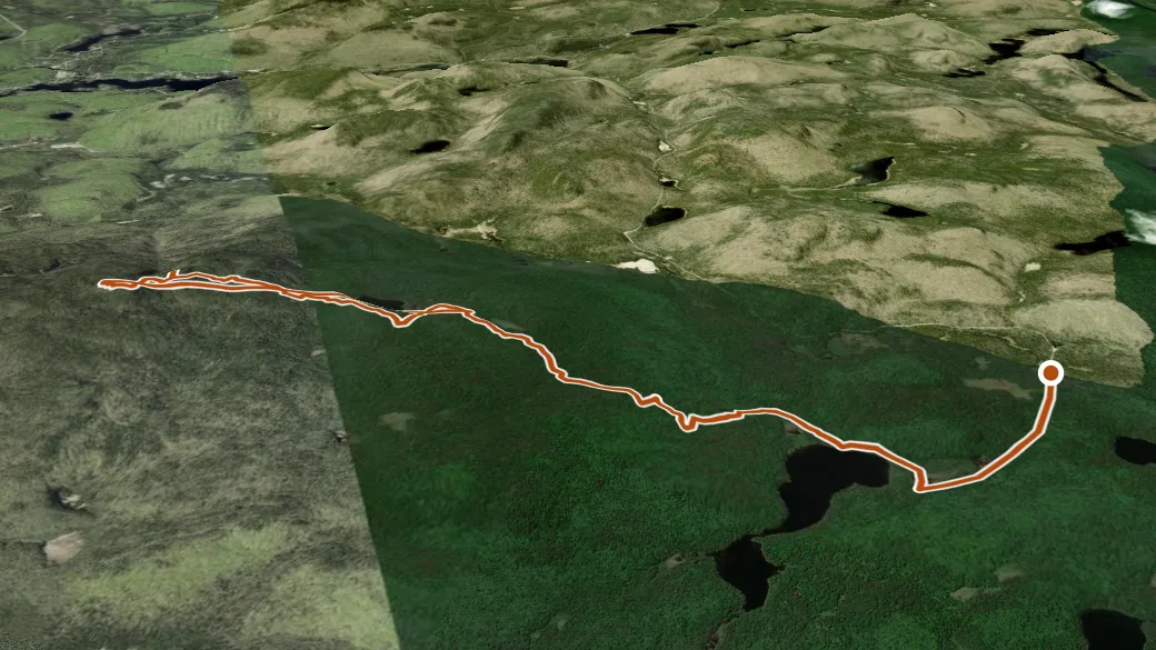 3-D terrain view of Sentier du Carcan