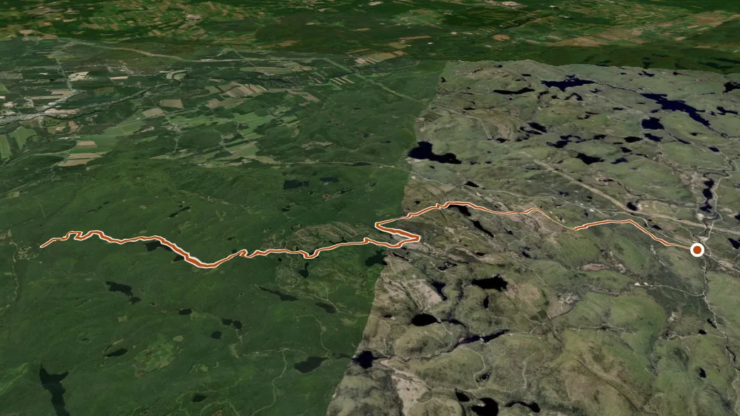 3-D terrain view of Sentier du Philosore