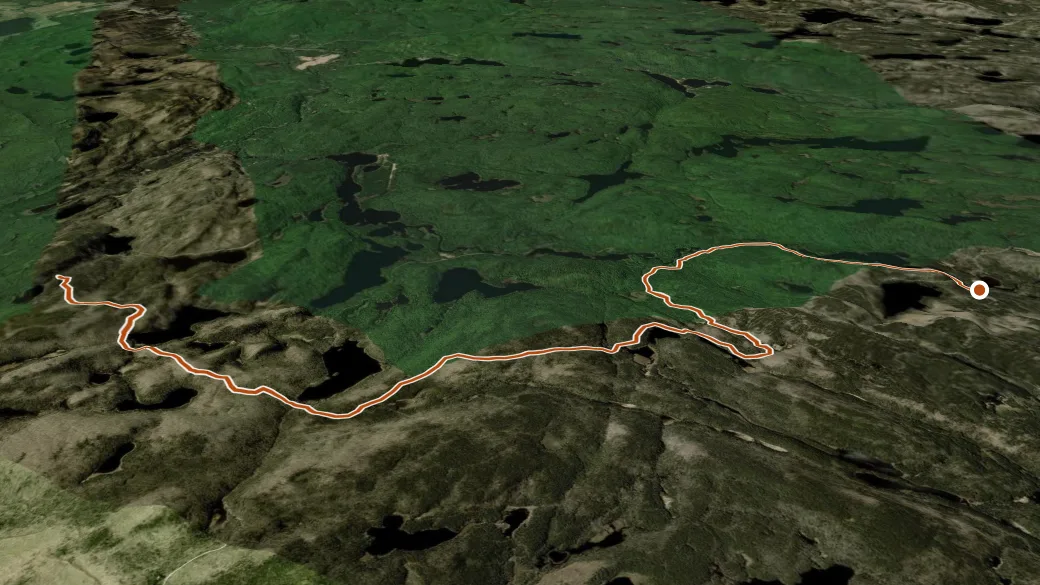 3-D terrain view of Sentier du Lac Joe