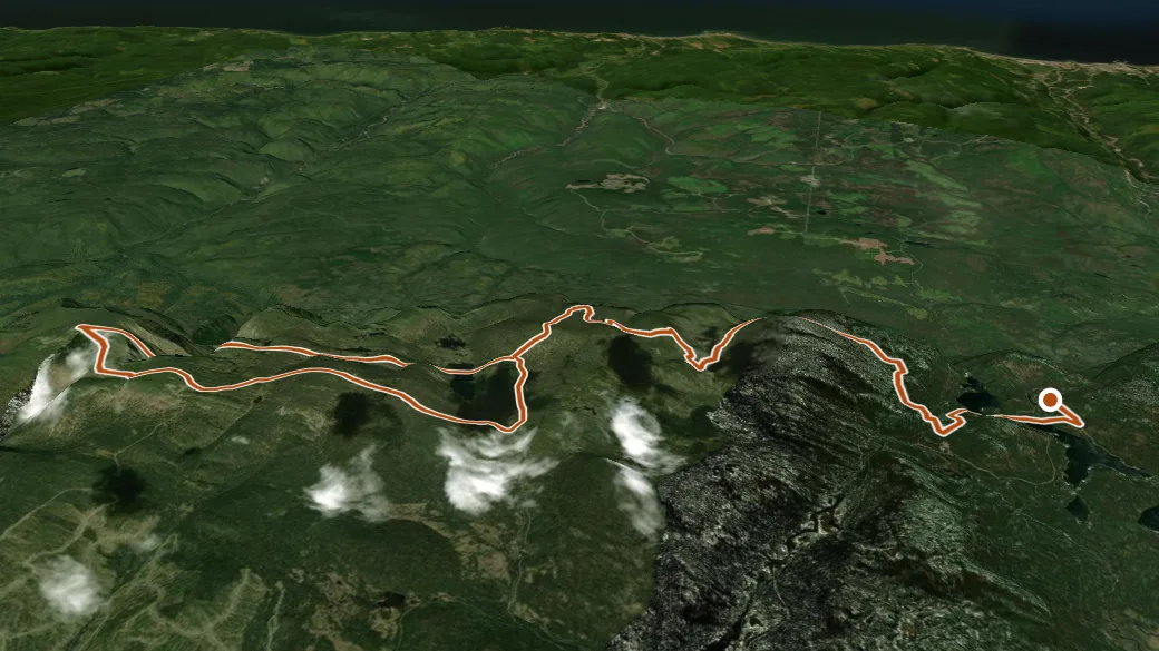3-D terrain view of La Grande traversée - Sentier International des Appalaches SIA-IAT