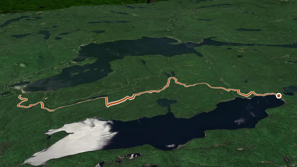 3-D terrain view of Route des Zingues