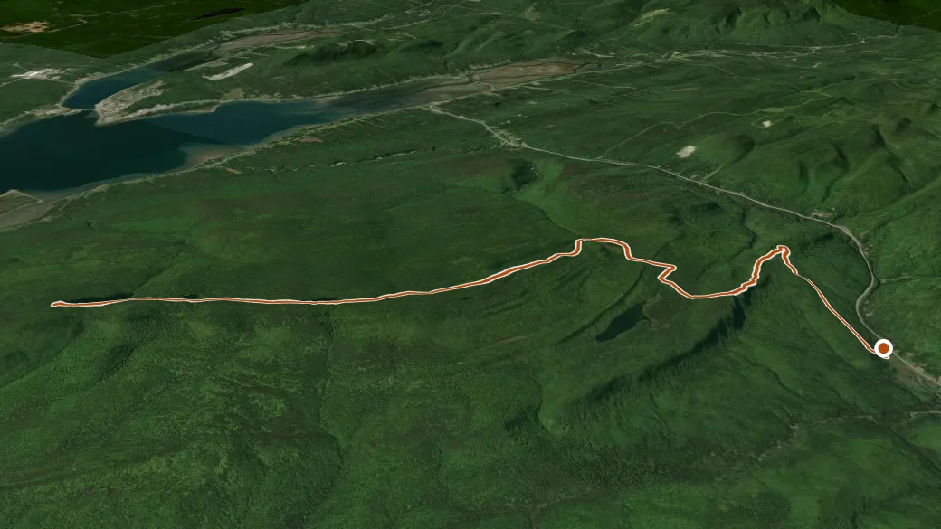 3-D terrain view of Sentier des Lacs