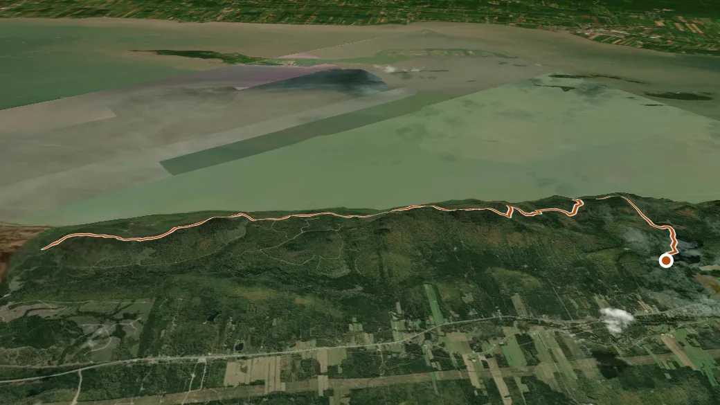 3-D terrain view of Sentier des Caps