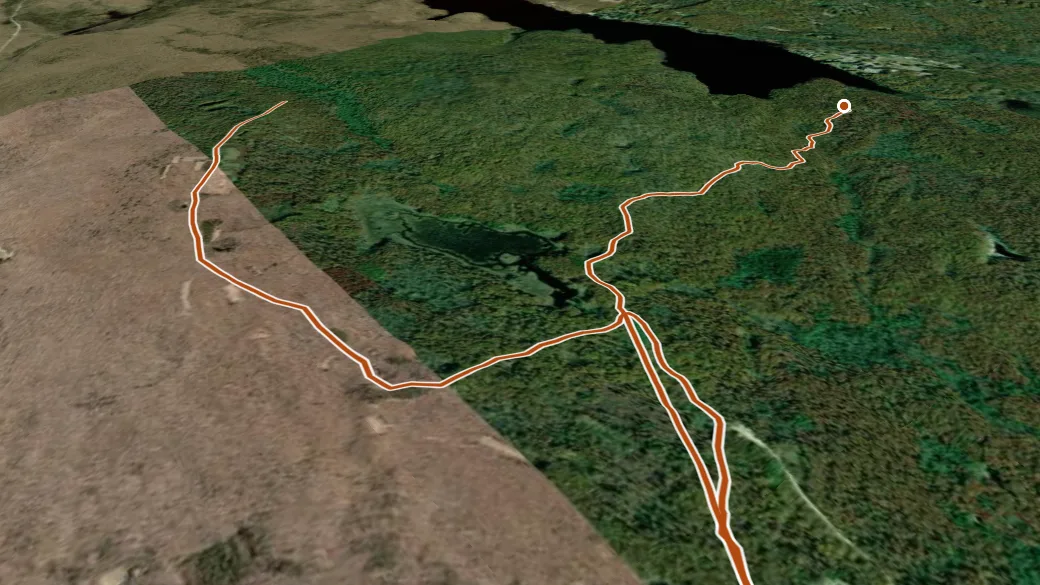 3-D terrain view of Benson Mountain Trail
