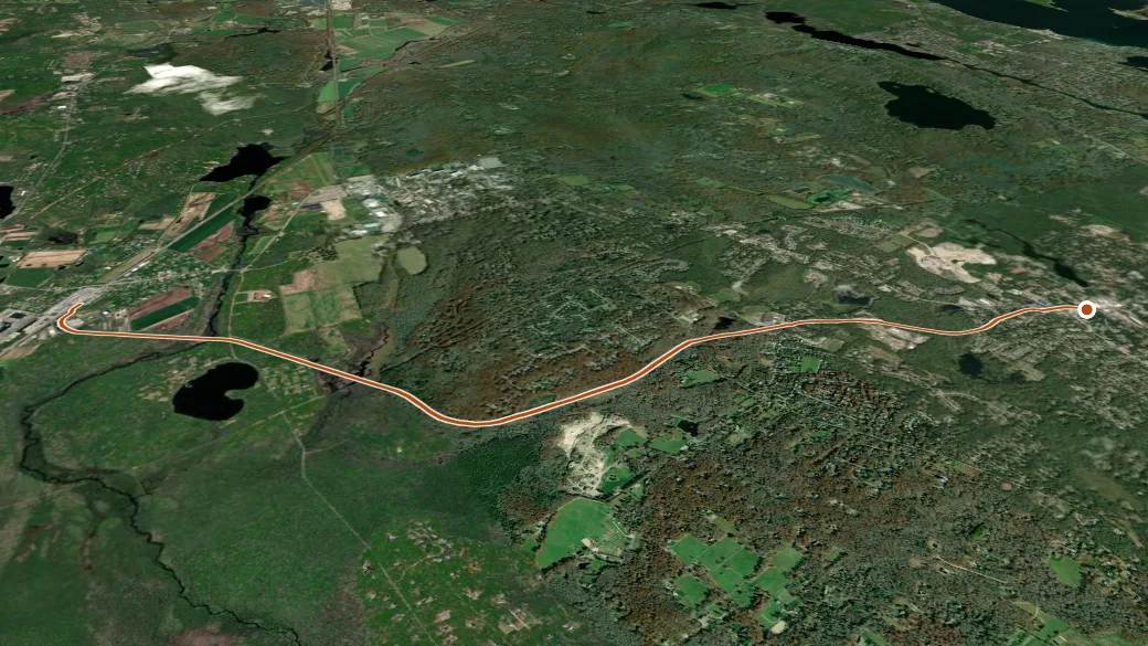 3-D terrain view of William C. O'Neill Bike Path