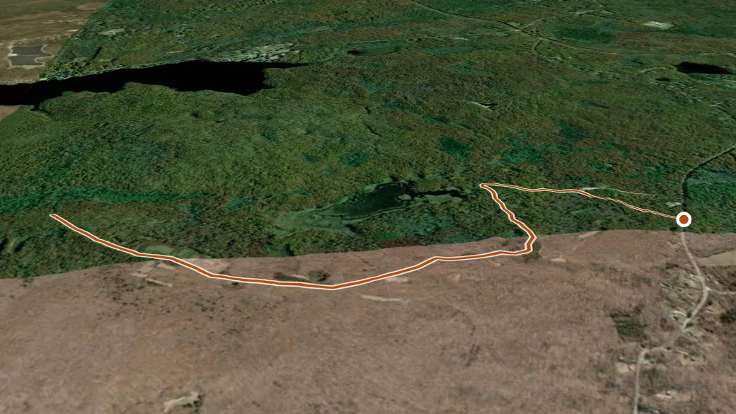 3-D terrain view of Benson Mountain Trail