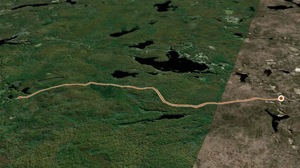 3-D terrain view of Center Trail