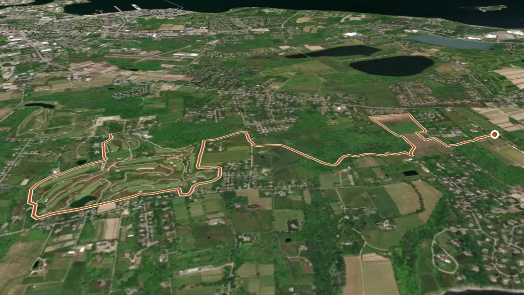 3-D terrain view of Sakonnet Greenway