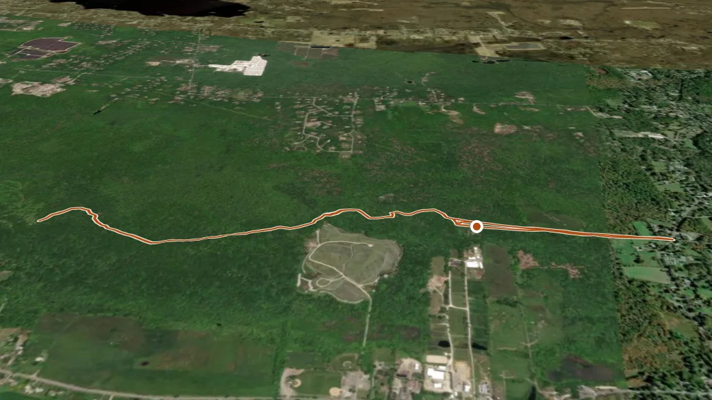 3-D terrain view of Yellow Trail