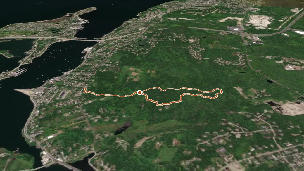 3-D terrain view of Red Trail