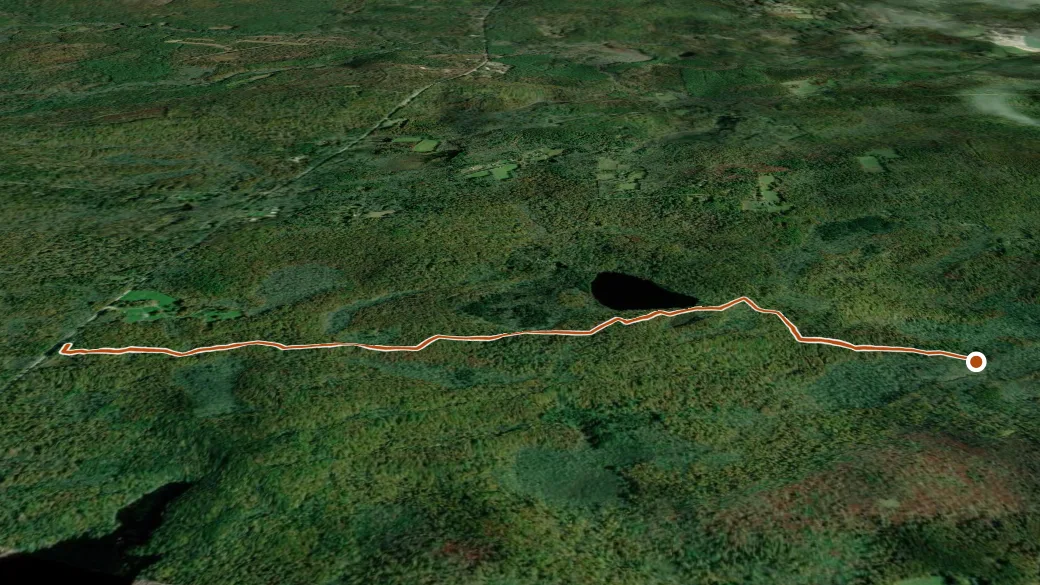 3-D terrain view of Deep Pond trail