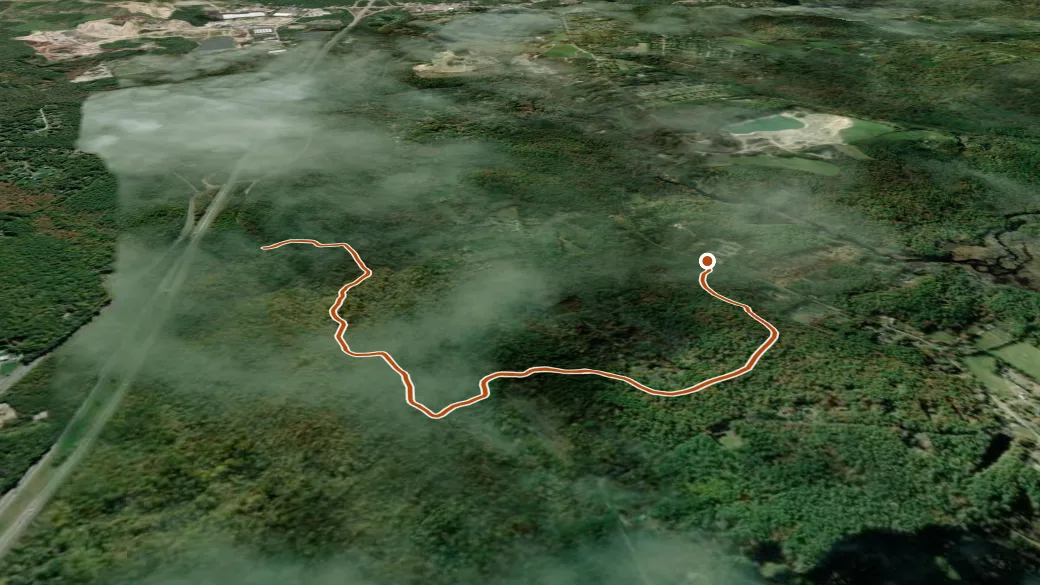3-D terrain view of Arcadia trail