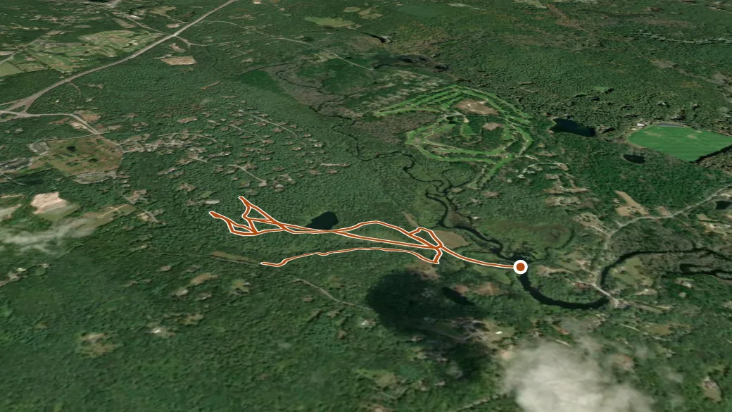 3-D terrain view of Black Farm Management Area Trail