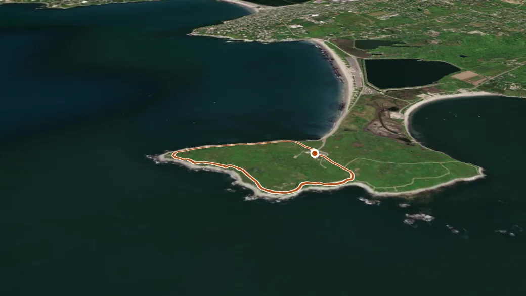 3-D terrain view of Ocean View Loop Trail
