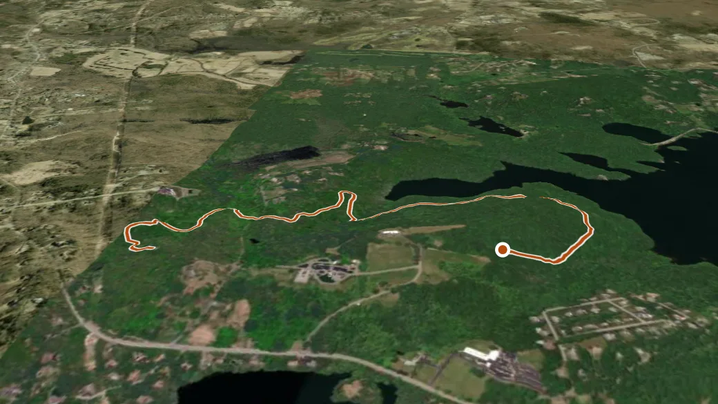 3-D terrain view of Ridge Trail