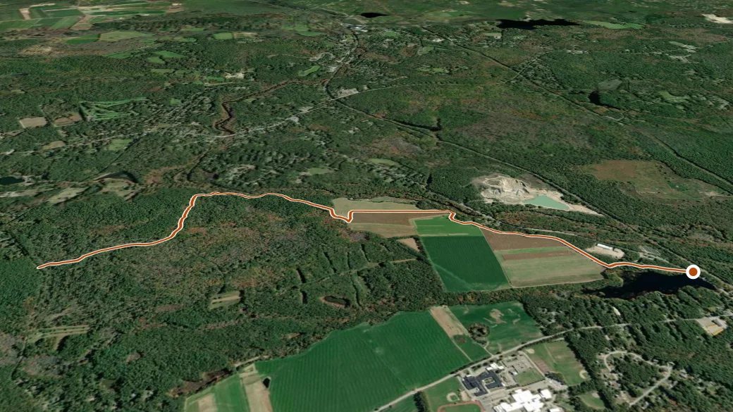 3-D terrain view of North South Trail