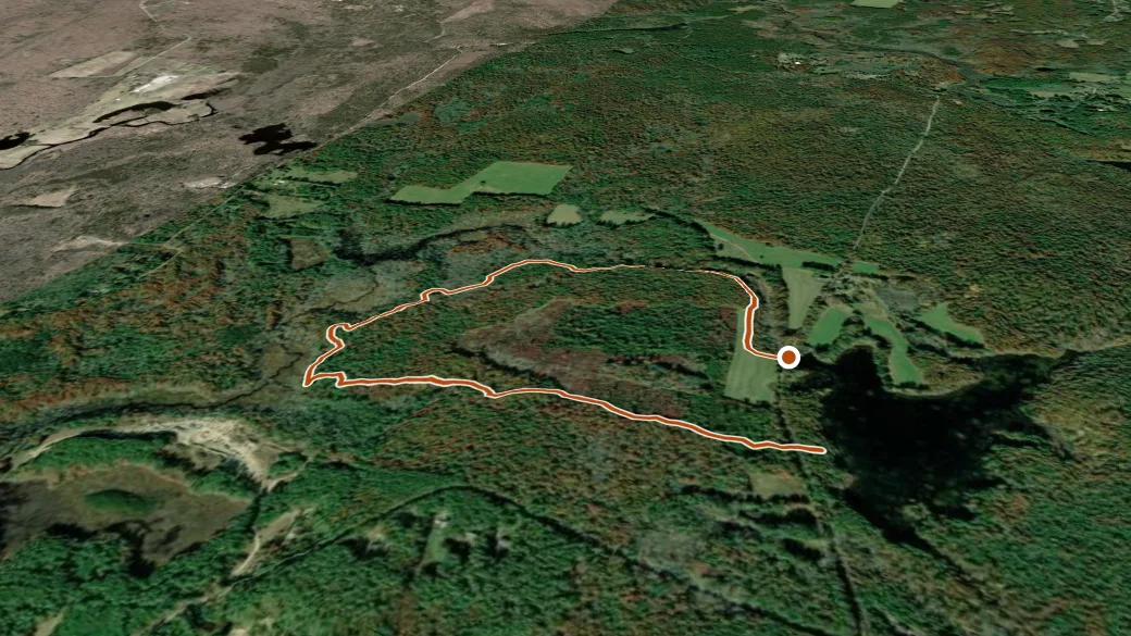 3-D terrain view of Coney Brook Trail