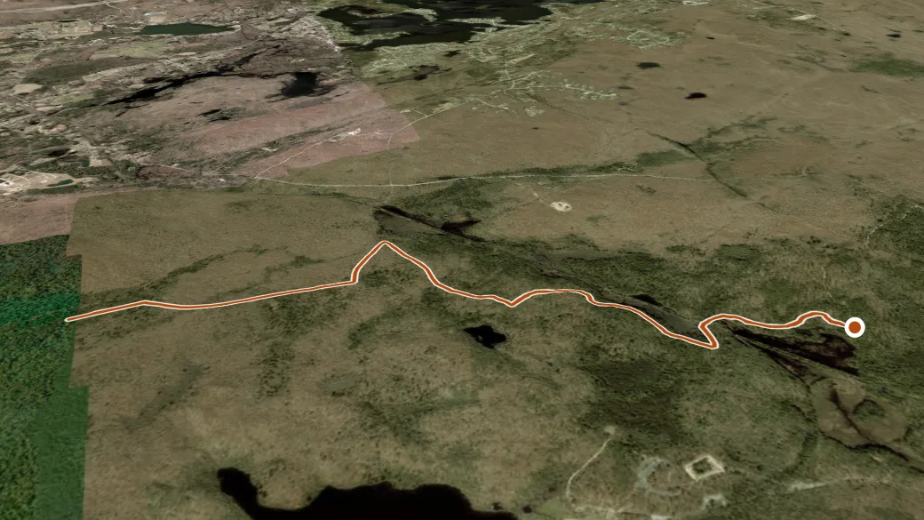3-D terrain view of Midstate Trail
