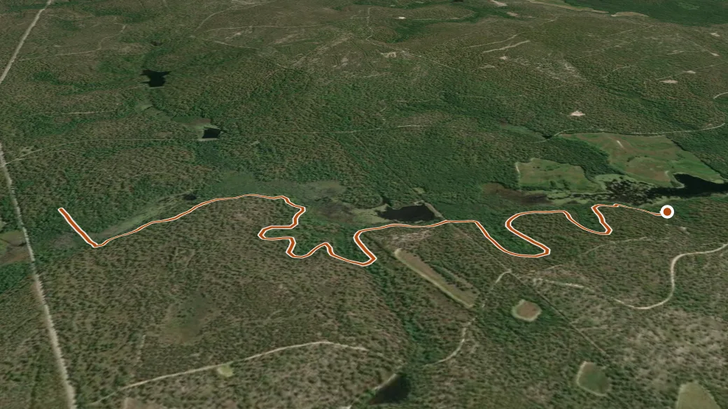 3-D terrain view of Tate's Trail