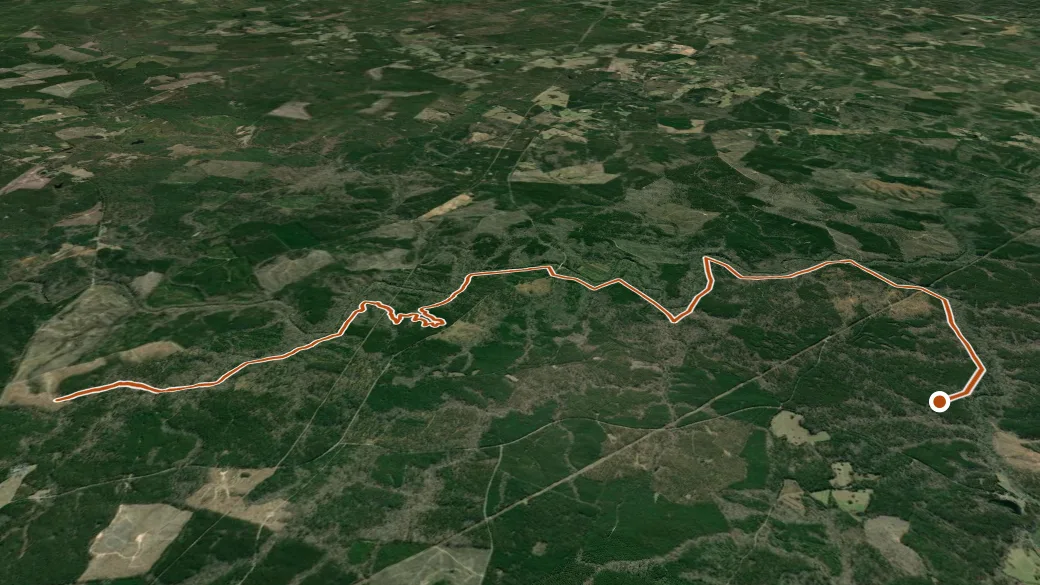 3-D terrain view of Wine/Turkey Creek Hiking Trail