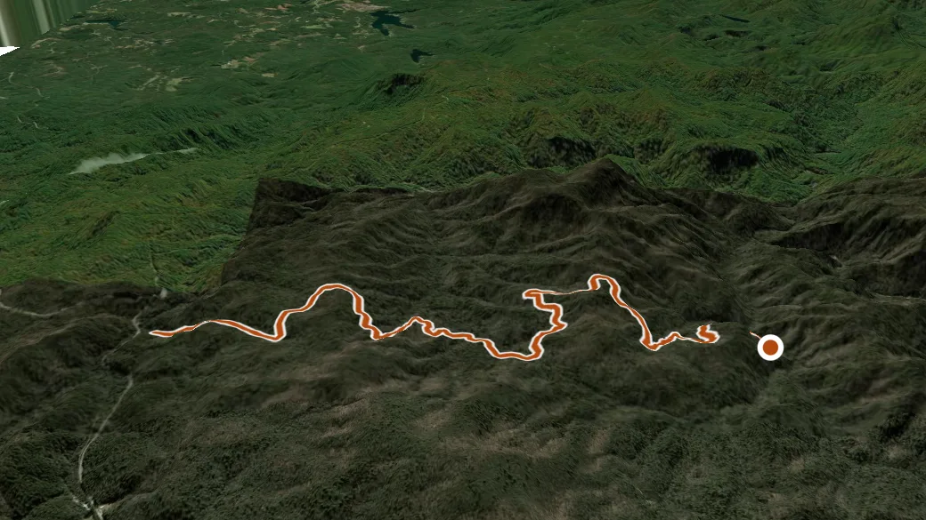 3-D terrain view of Fork Mountain Trail