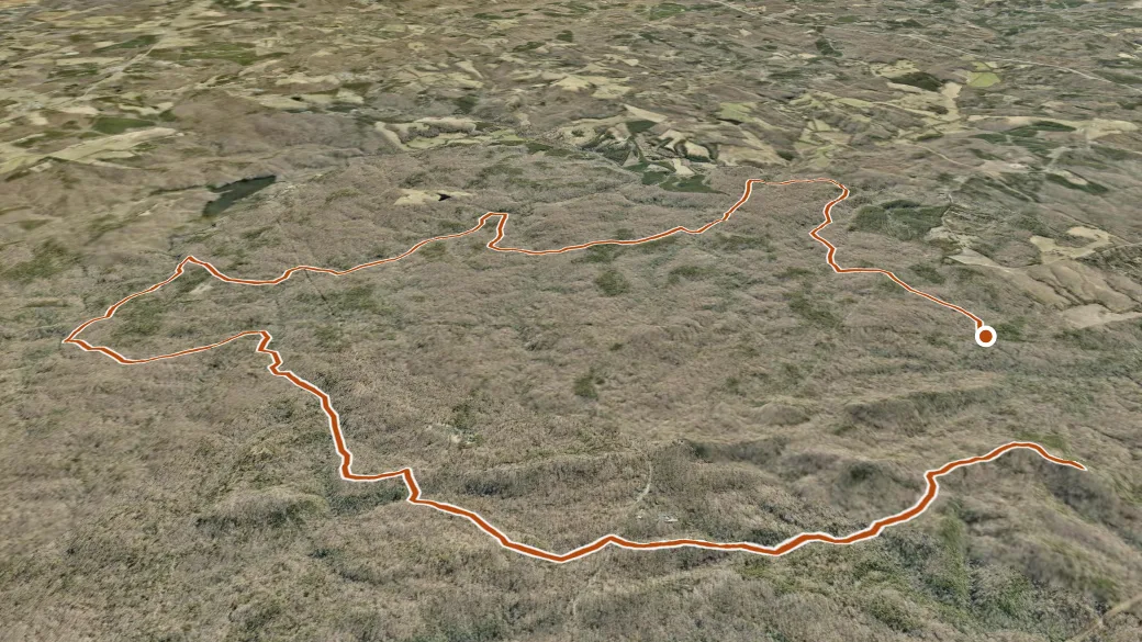 3-D terrain view of Browns Mountains Trail