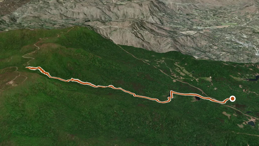 3-D terrain view of Palmetto Trail - Blue Wall Passage