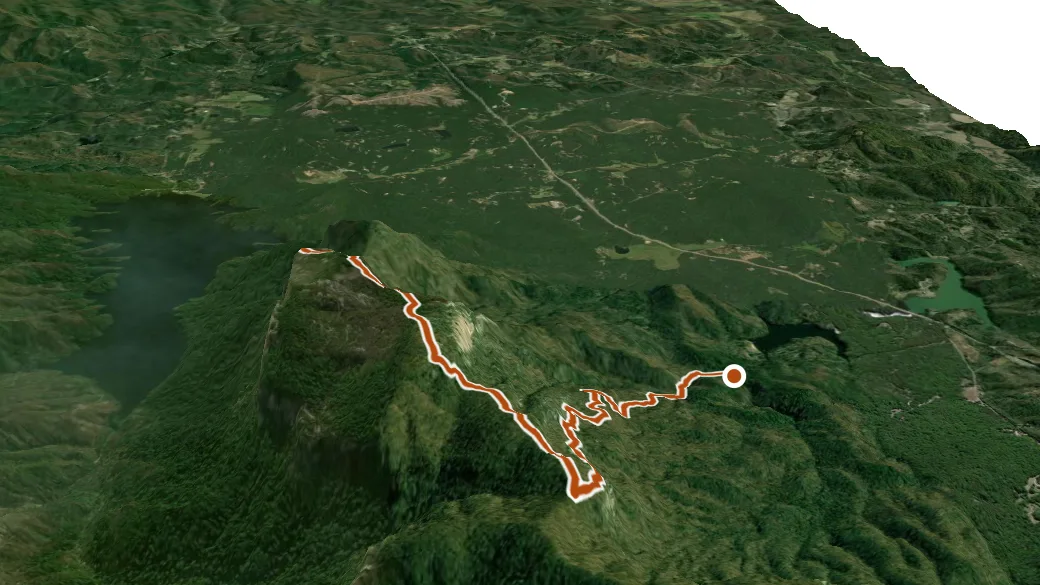 3-D terrain view of Table Rock Trail
