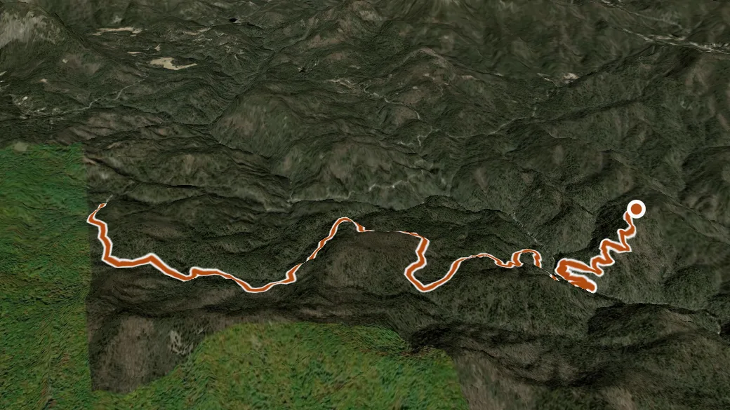 3-D terrain view of Ellicotts Rock Trail