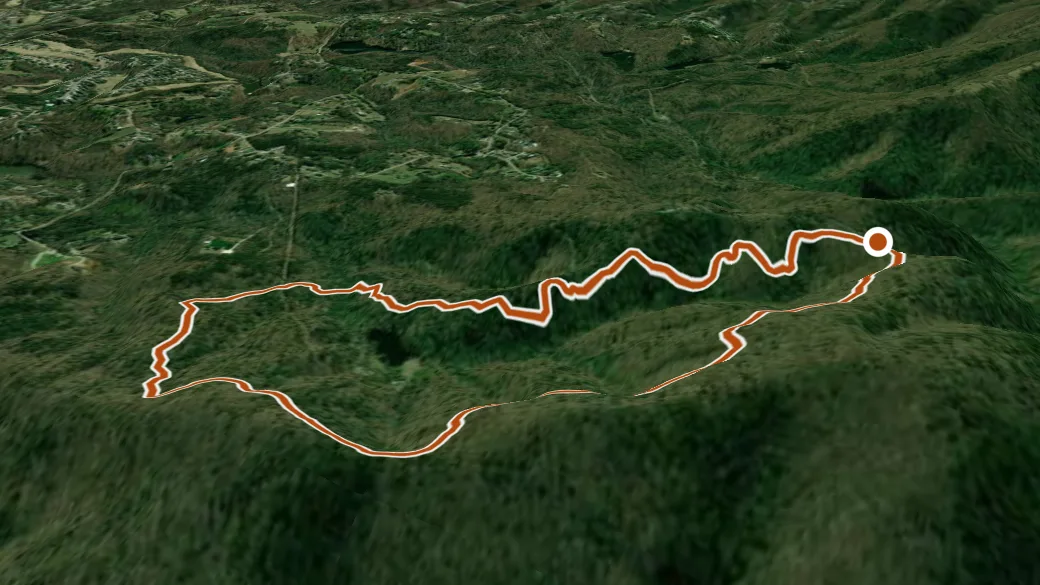 3-D terrain view of Brissy Ridge Trail