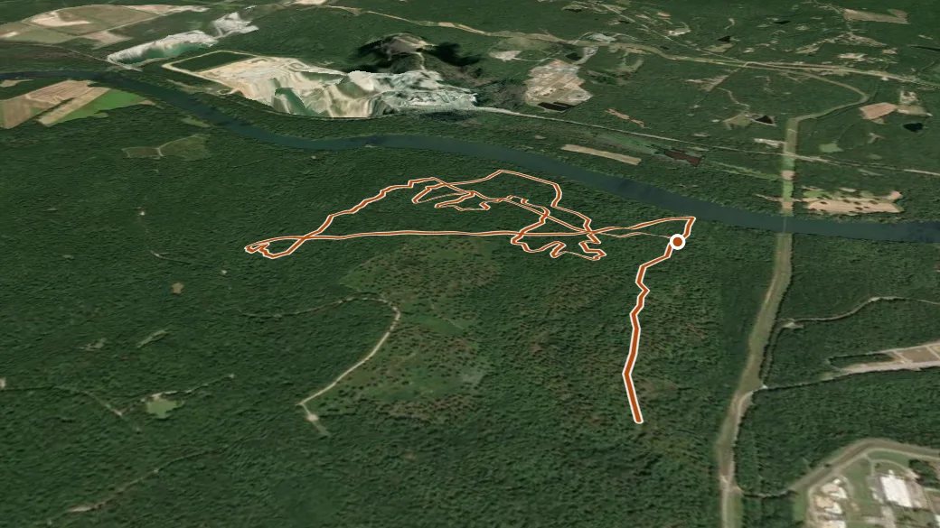3-D terrain view of Midlands Mountain Trail