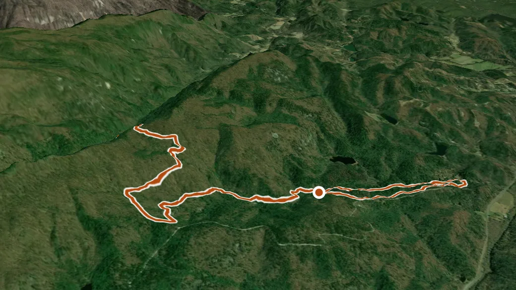 3-D terrain view of Mountain Bridge Passage Trail