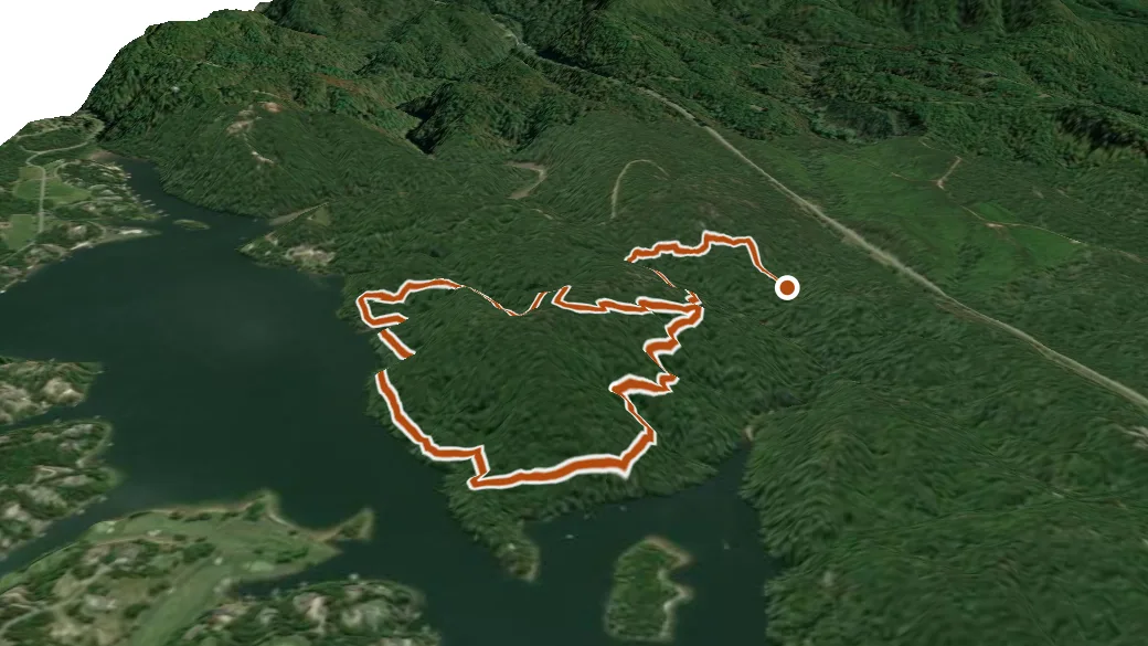 3-D terrain view of Raven Rock Trail