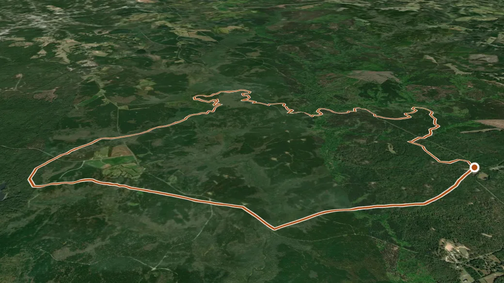 3-D terrain view of Long Cane Horse Trail South Lp