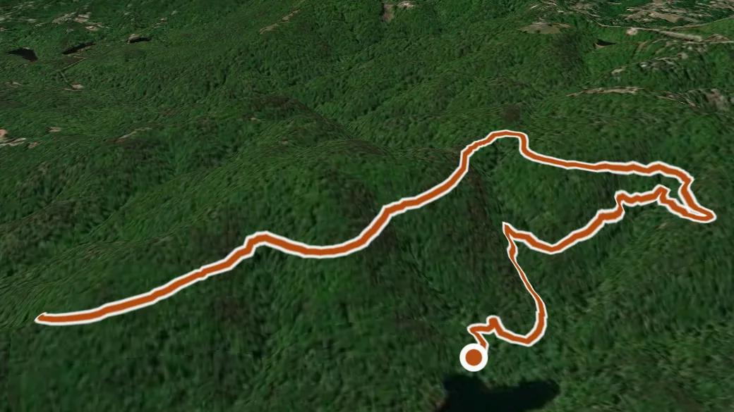 3-D terrain view of Kanuga Trail