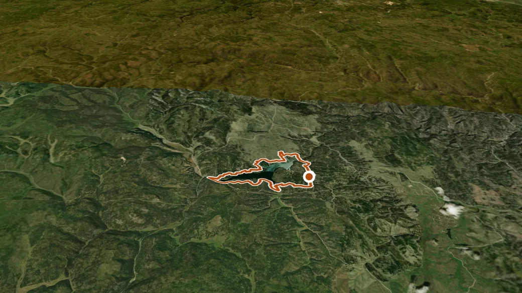3-D terrain view of Deerfield Lake Loop