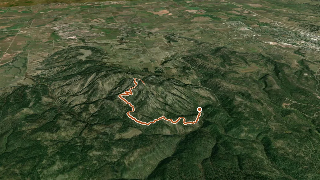 3-D terrain view of Crow Peak
