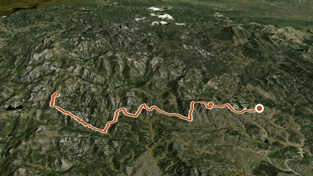 3-D terrain view of Paha Sapa Trail