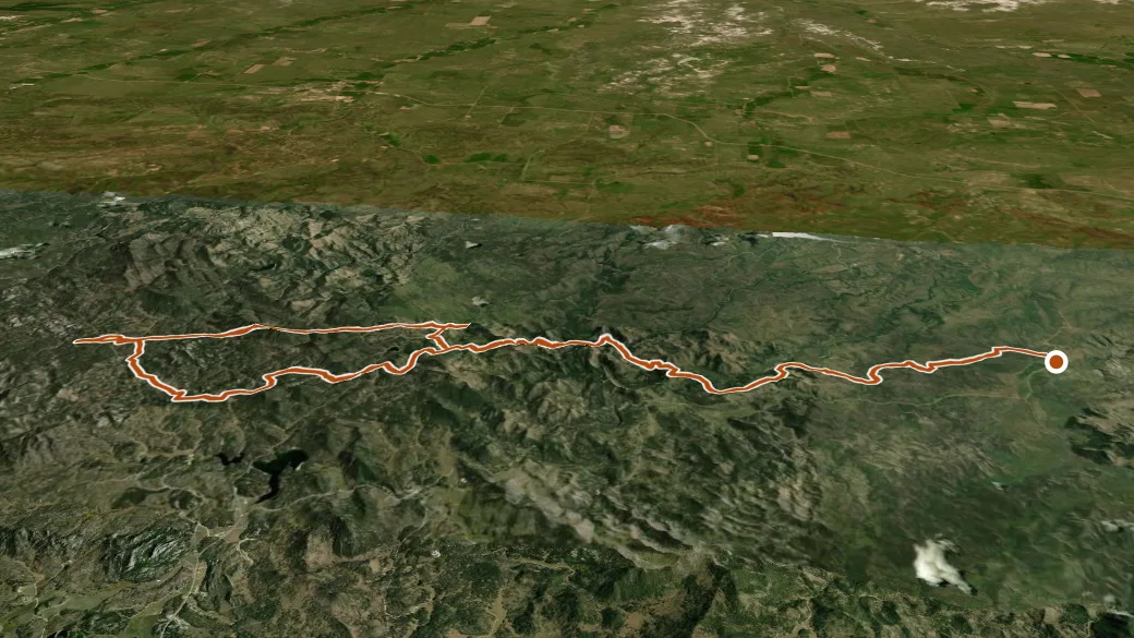 3-D terrain view of Centennial Trail