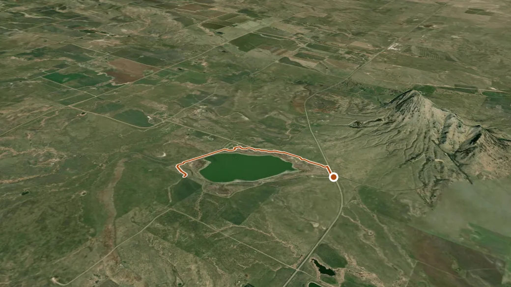 3-D terrain view of Bear Butte Lake Loop Trail