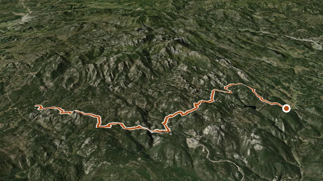 3-D terrain view of Centennial On Hell